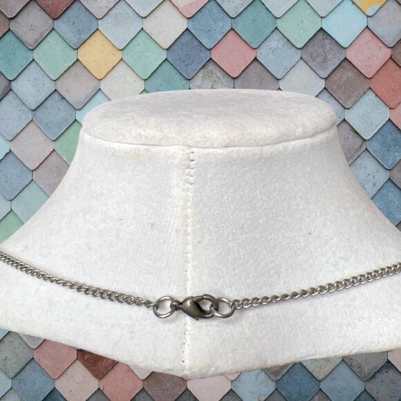 Gray Agate Natural Slice Wire Wrapped Pendant Boho Hippie Long Necklace 30” - Picture 4 of 4